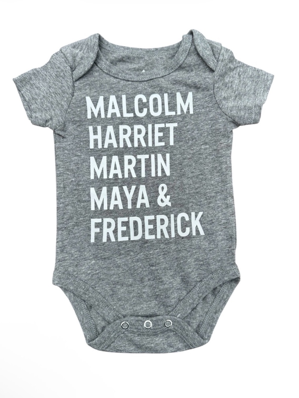 Well Worn Gray Kids One-Piece Bodysuit with White Text